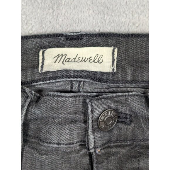 Madewell Jeans Womens Size 26 Charcoal Skinny Distressed Grunge Edgy Mid Rise - Picture 4 of 12
